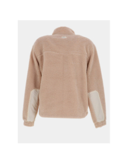 Veste polaire sherpa biscuit beige femme - Angele Sportswear