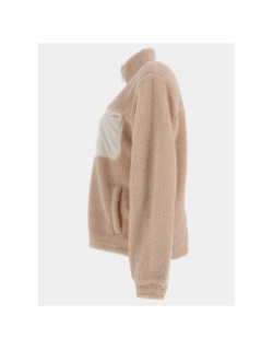 Veste polaire sherpa biscuit beige femme - Angele Sportswear