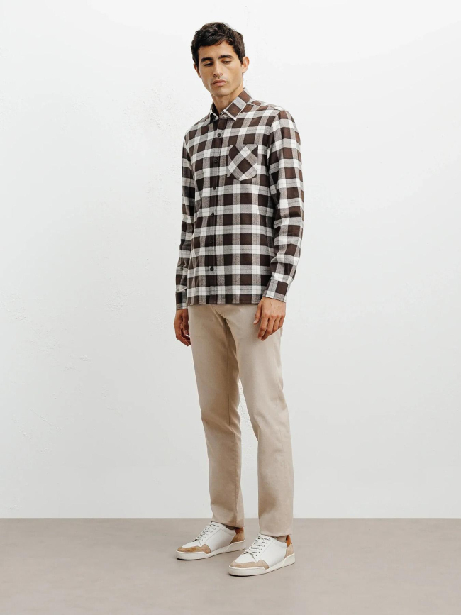 Chemise à carreaux korn marron homme - Izac