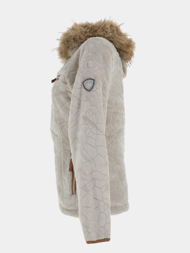 Veste polaire à capuche innsbruck beige femme - Angele Sportswear