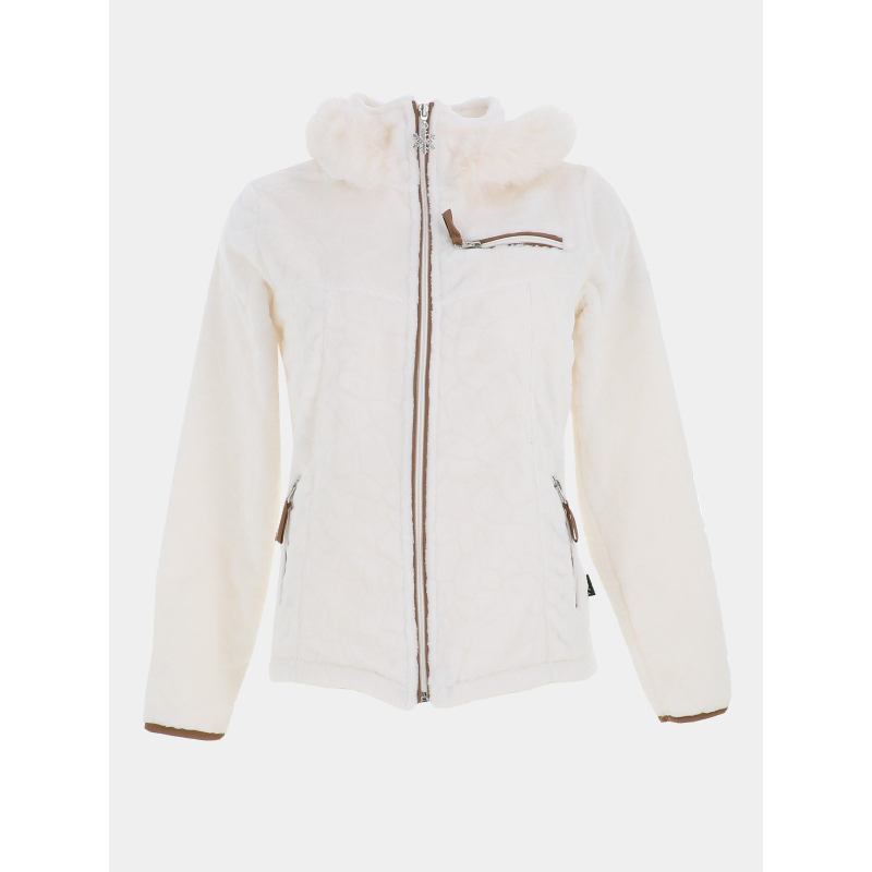 Veste polaire à capuche innsbruck blanc femme - Angèle Sportswear