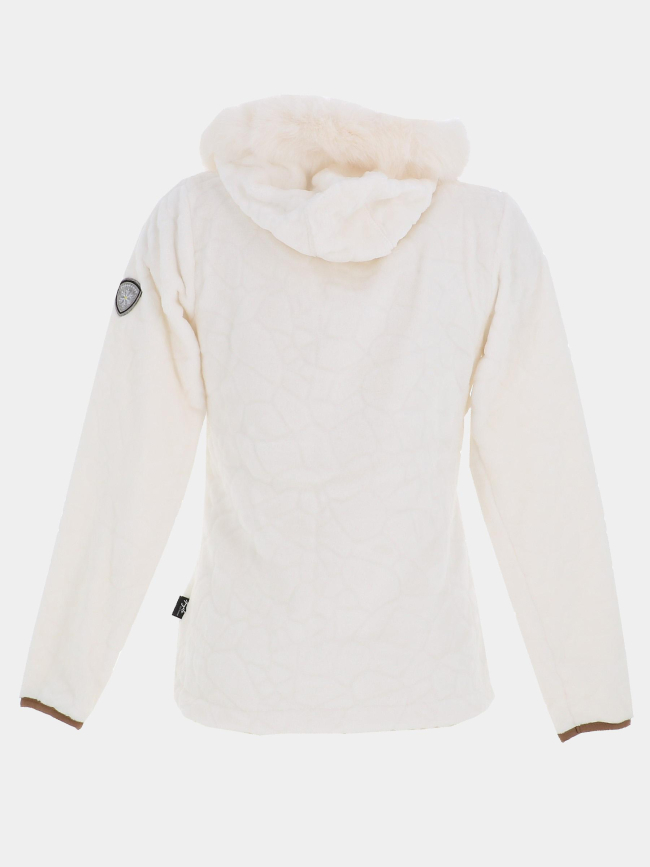 Veste polaire à capuche innsbruck blanc femme - Angèle Sportswear