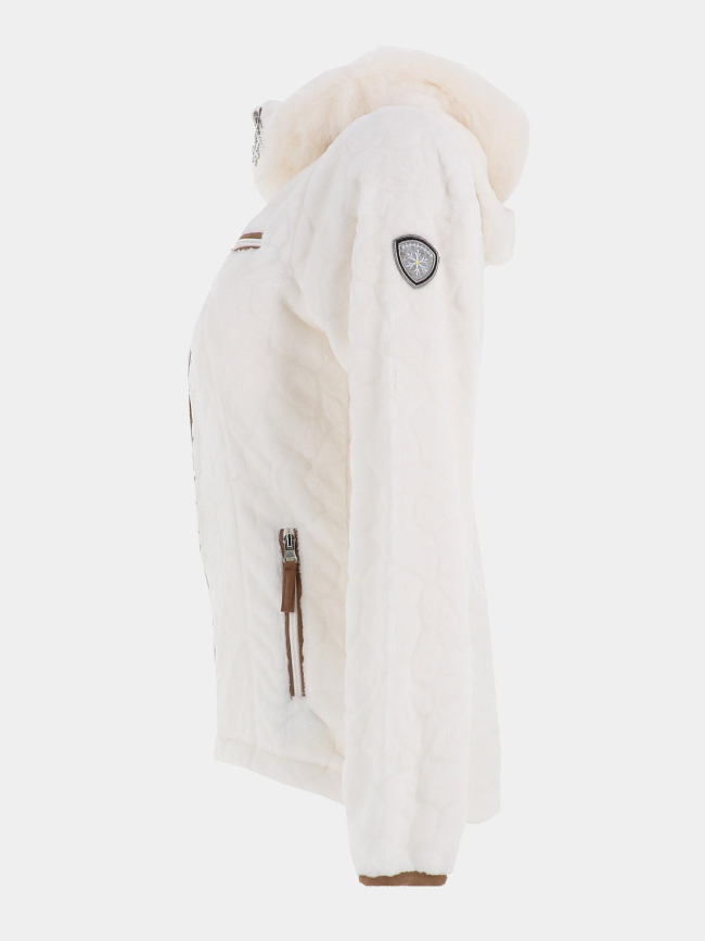 Veste polaire à capuche innsbruck blanc femme - Angèle Sportswear