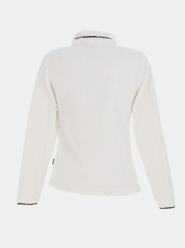 Veste polaire à motif léopard mireille blanc femme - Angele Sportswear