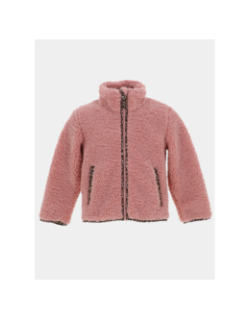 Veste polaire à motif léopard colinne rose fille - Angele Sportswear