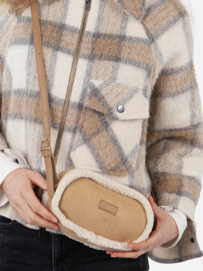 Sac bandoulière en fausse peau de mouton aedy marron femme - Barts