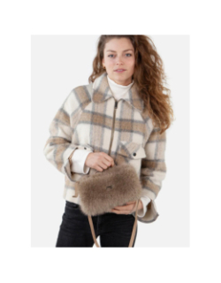 Sac bandoulière en fausse fourrure reydar marron femme - Barts