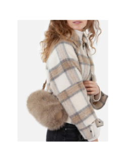 Sac bandoulière en fausse fourrure reydar marron femme - Barts