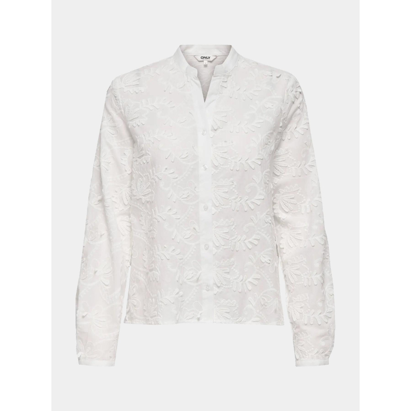 Chemisier broderie carmen blanc femme - Only