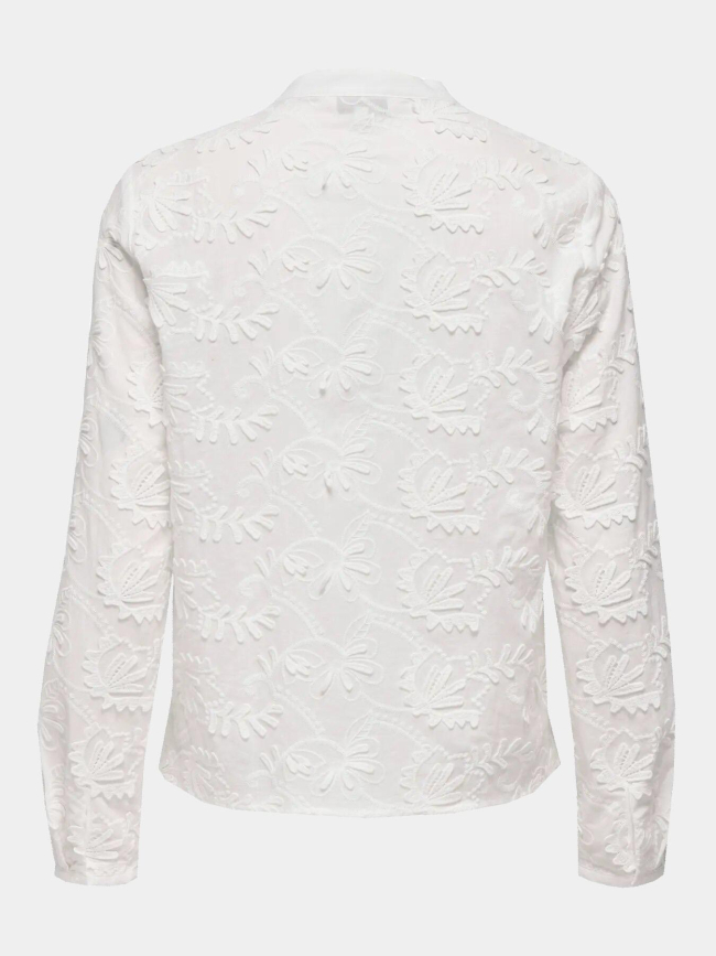 Chemisier broderie carmen blanc femme - Only