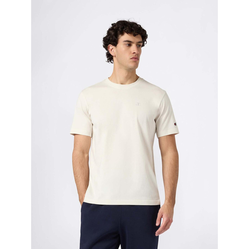 T-shirt uni micro logo beige homme - Champion
