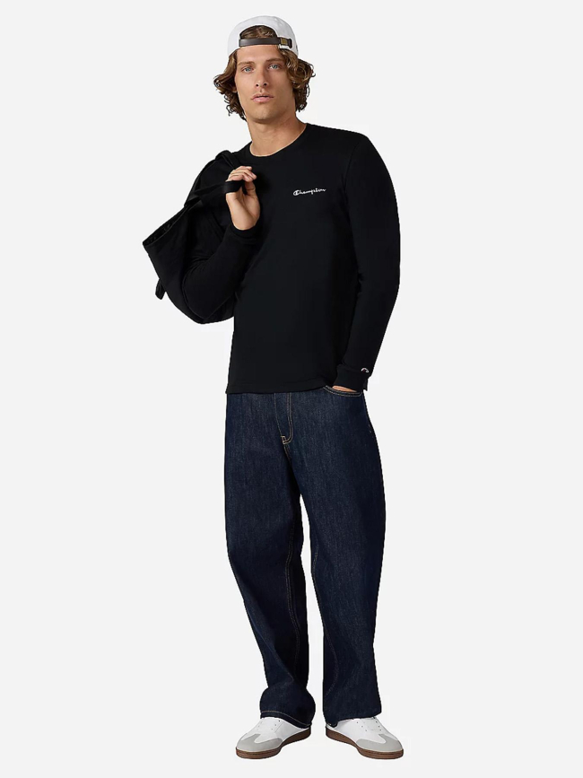 T-shirt à manches longues et logo brodé noir enfant - Champion