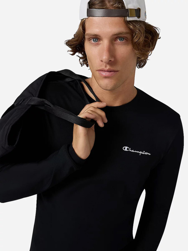 T-shirt à manches longues et logo brodé noir enfant - Champion