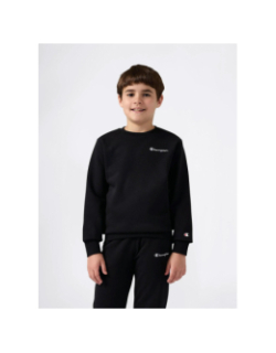 Sweat à col rond logo brodé noir enfant - Champion