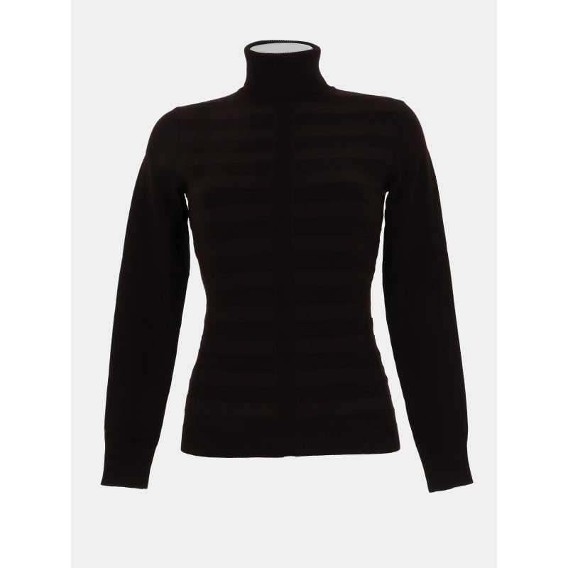 Pull fin ajusté à col roulé menthyo marron femme - Morgan