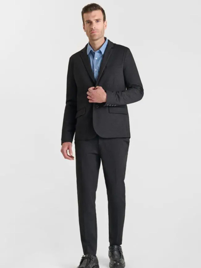Veste blazer effet chiné spand noir homme - Le Temps Des Cerises