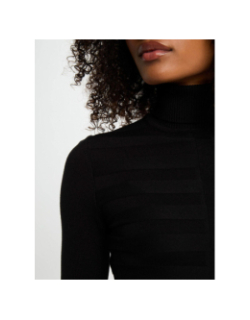 Pull fin ajusté à col roulé menthyo noir femme - Morgan