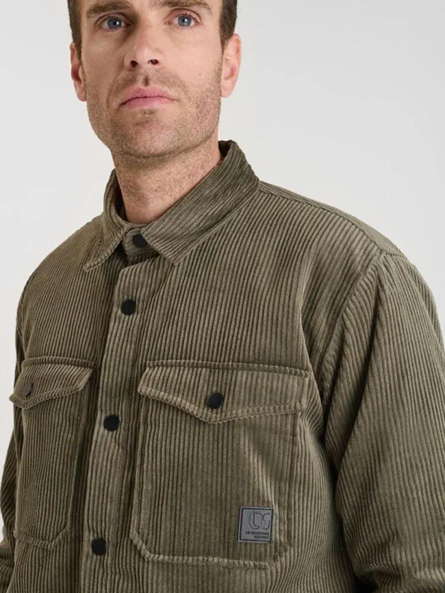 Veste en velours zetax kaki homme - Le Temps Des Cerises