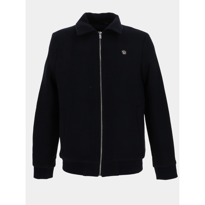 Blouson zippé en laine épaisse reboot noir homme - Benson & Cherry