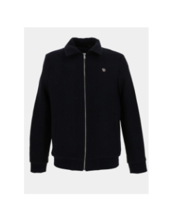 Blouson zippé en laine épaisse reboot noir homme - Benson & Cherry