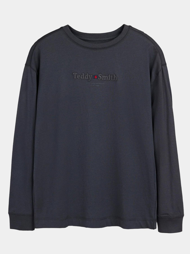 T-shirt à manches longues t-jim anthracite garçon - Teddy Smith