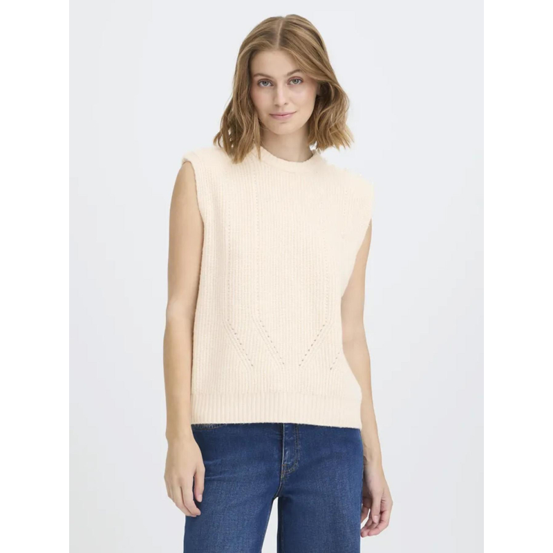Pull sans manche povoke blanc femme - Ichi
