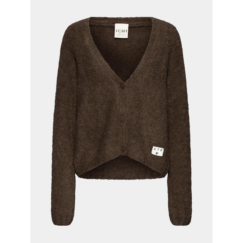 Gilet cardigan blarisa marron femme - Ichi