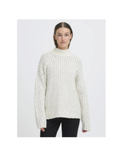 Pull motifs kamara blanc femme - Ichi