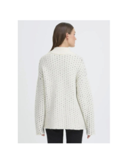 Pull motifs kamara blanc femme - Ichi