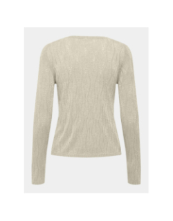 Pull en maille brillant à col v onlmella écru femme - Only