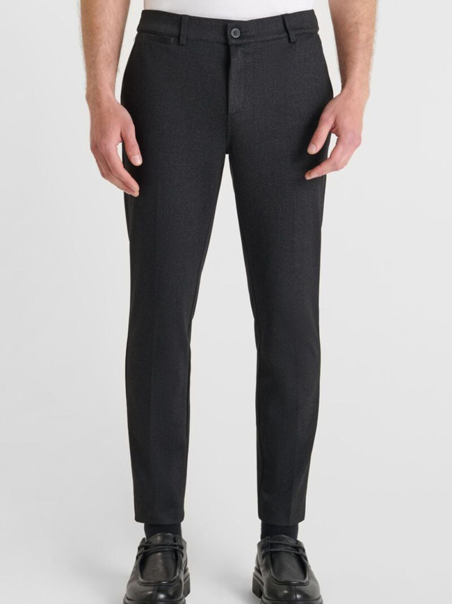 Pantalon effet chiné dexa noir homme - Le Temps Des Cerises