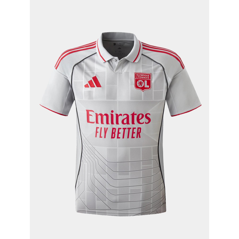 Maillot de football third ol 25/26 gris enfant - Adidas
