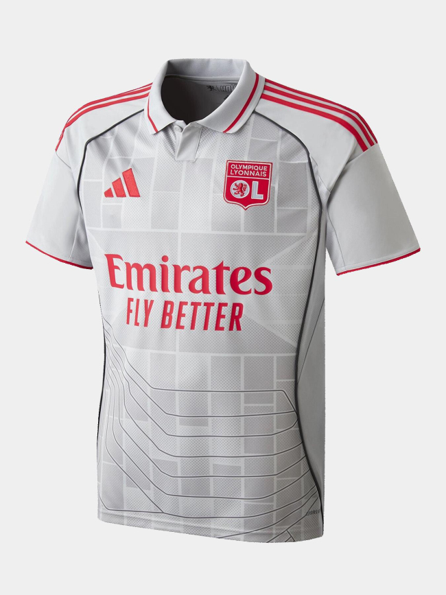 Maillot de football third ol 25/26 gris enfant - Adidas