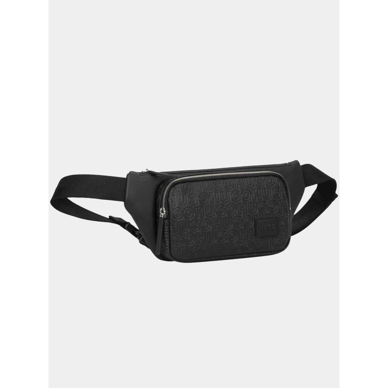 Sac ceinture à multiples logos reliefs noir homme - Hugo