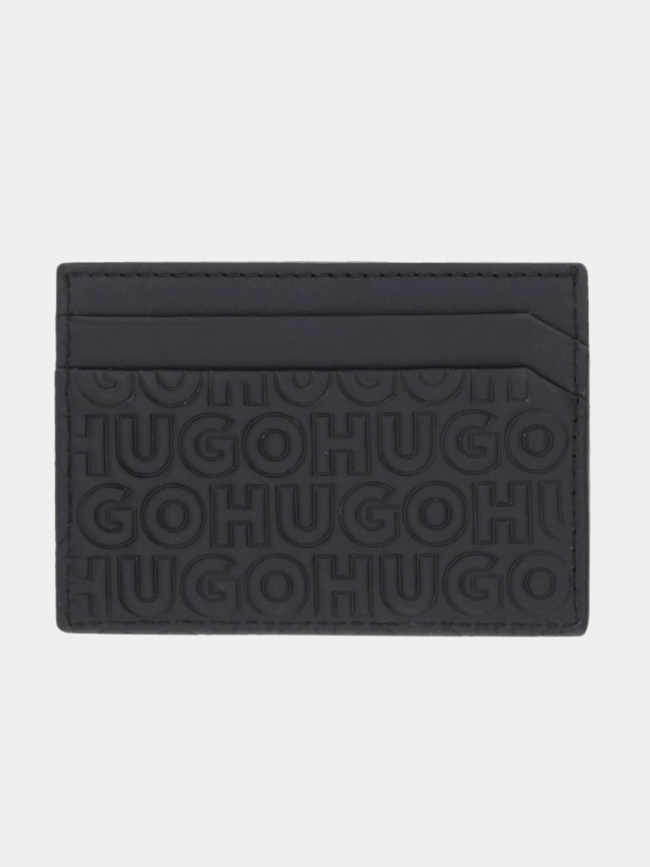 Porte-cartes à multiples logos reliefs noir homme - Hugo
