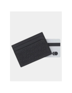 Porte-cartes à multiples logos reliefs noir homme - Hugo