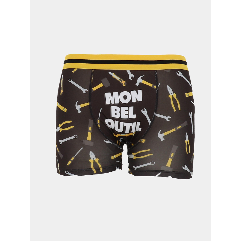 Boxer passion bricolage noir jaune homme - Stc