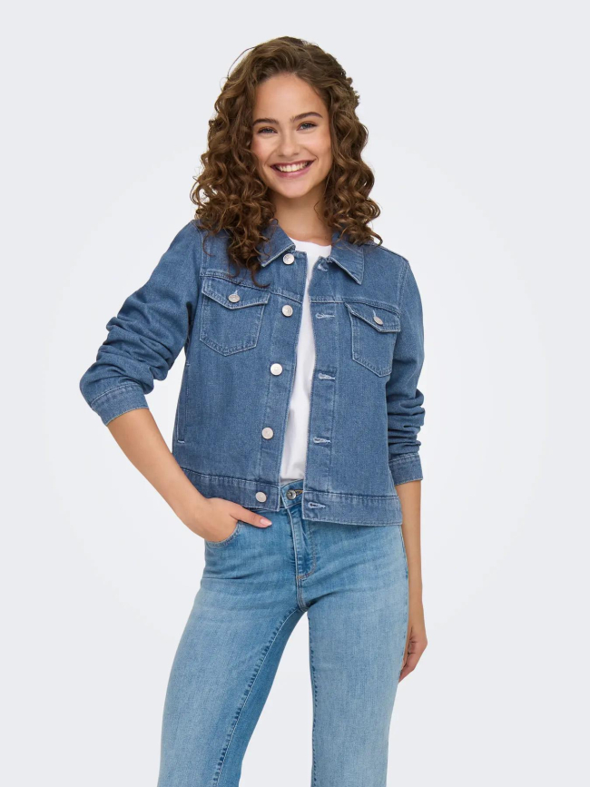 Veste en jean rillo bleu femme - Only