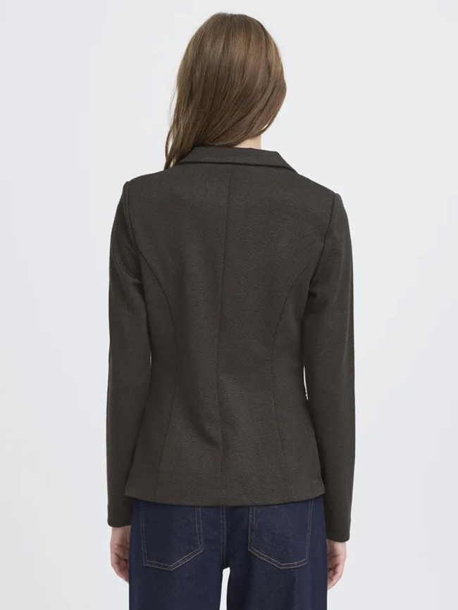 Veste blazer chevron jacquard kate marron femme - Ichi