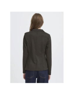 Veste blazer chevron jacquard kate marron femme - Ichi