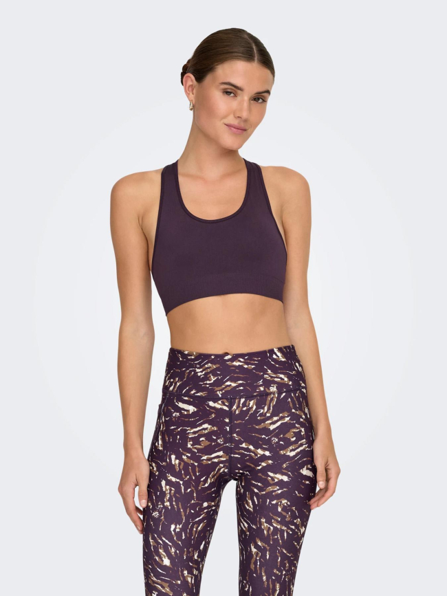 Brassière de sport daisy 2 violet femme - Only Play