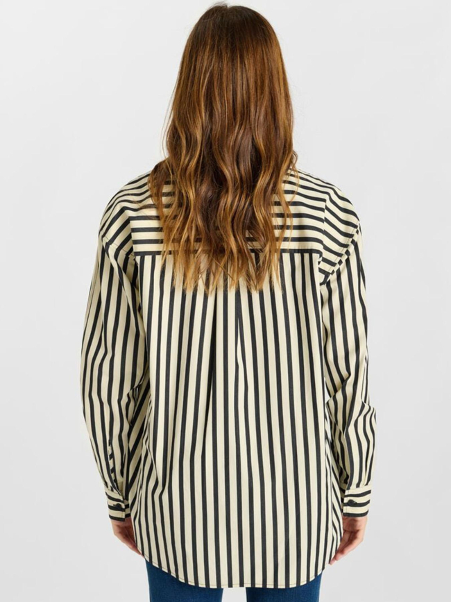 Chemise rayée blaka écru et noir femme - Le Temps Des Cerises
