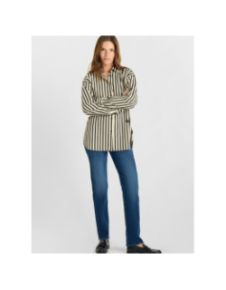 Chemise rayée blaka écru et noir femme - Le Temps Des Cerises