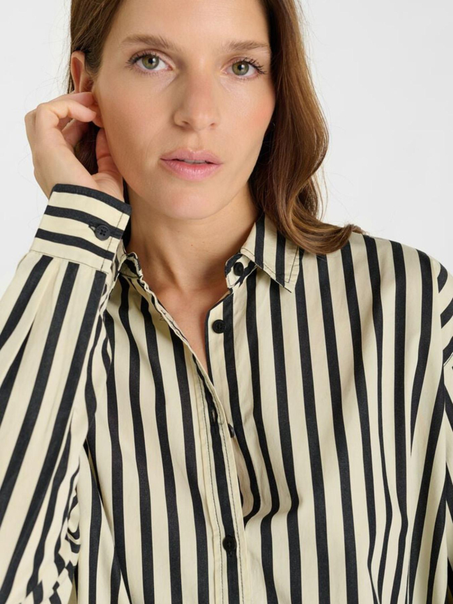 Chemise rayée blaka écru et noir femme - Le Temps Des Cerises