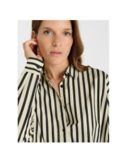 Chemise rayée blaka écru et noir femme - Le Temps Des Cerises