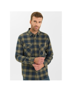Chemises à carreaux ezir kaki homme - Le Temps Des Cerises