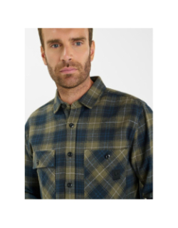 Chemises à carreaux ezir kaki homme - Le Temps Des Cerises