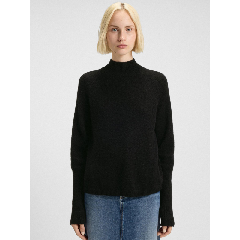Pull en maille surpio noir femme - Hugo