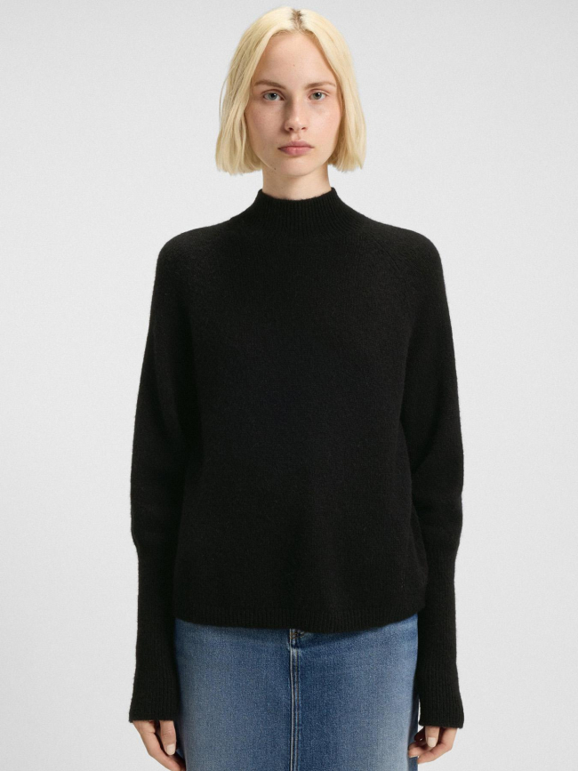 Pull en maille surpio noir femme - Hugo