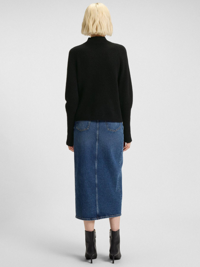 Pull en maille surpio noir femme - Hugo